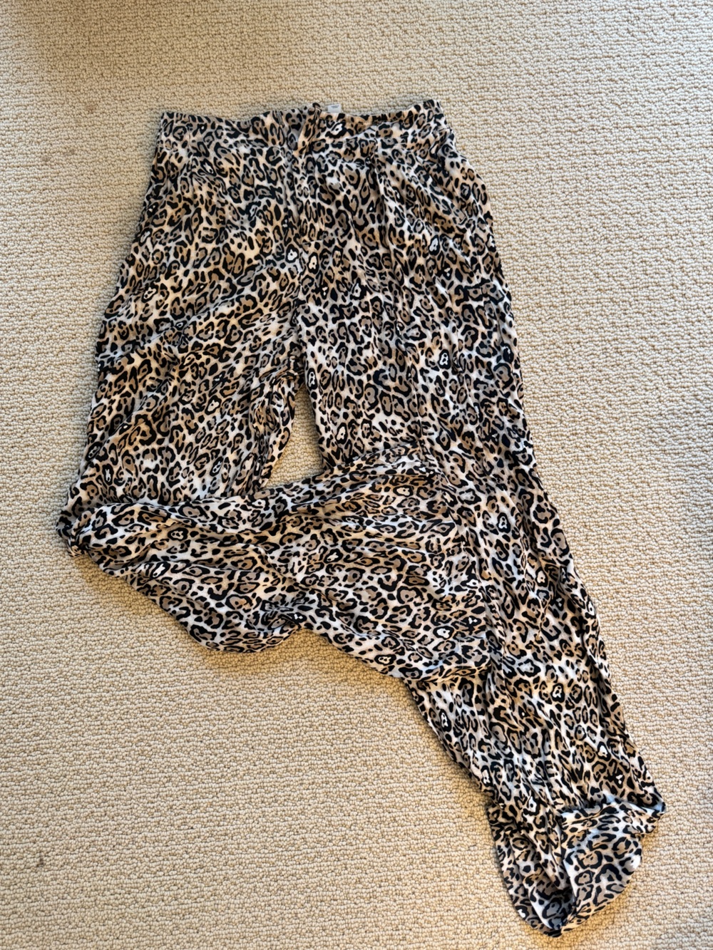 Maeve Leopard Print V-Neck Blouse in Beige, Black and Cream